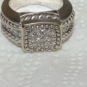 judith ripka 18k ring with diamond heavy size 6